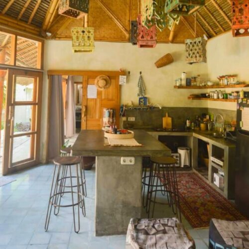 kitchen and living room